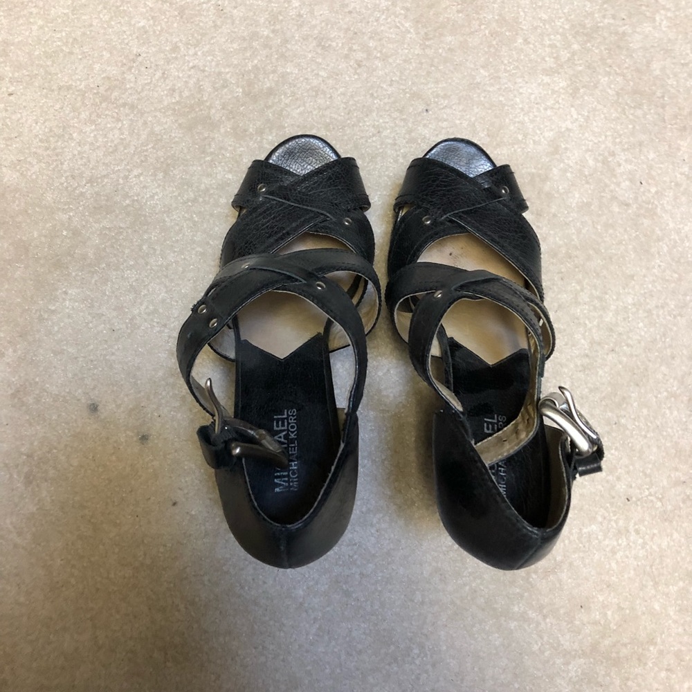 Black, leather Michael Kors heels